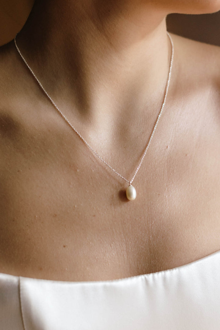 Sophie pearl drop silver chain