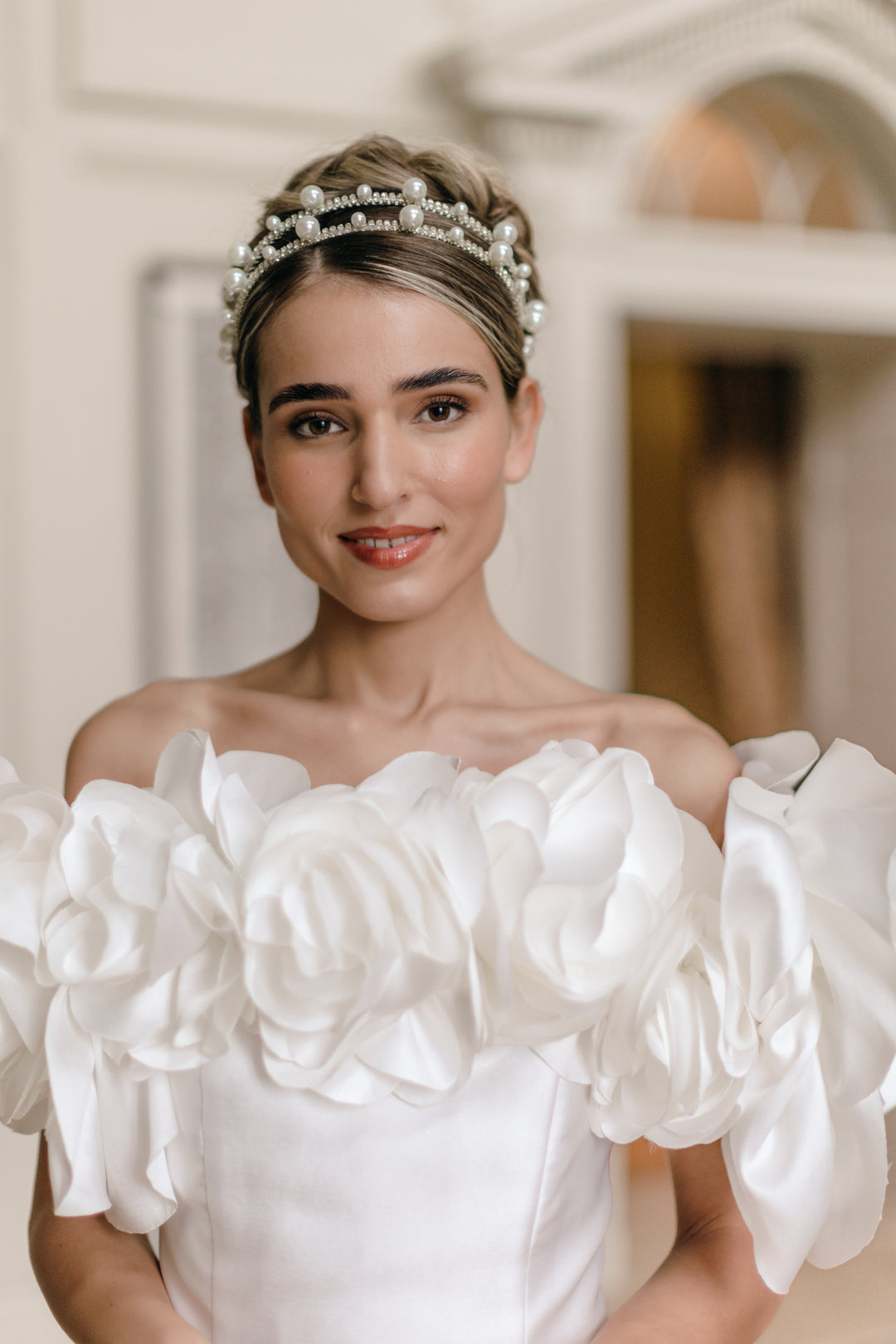 pearl headband wedding