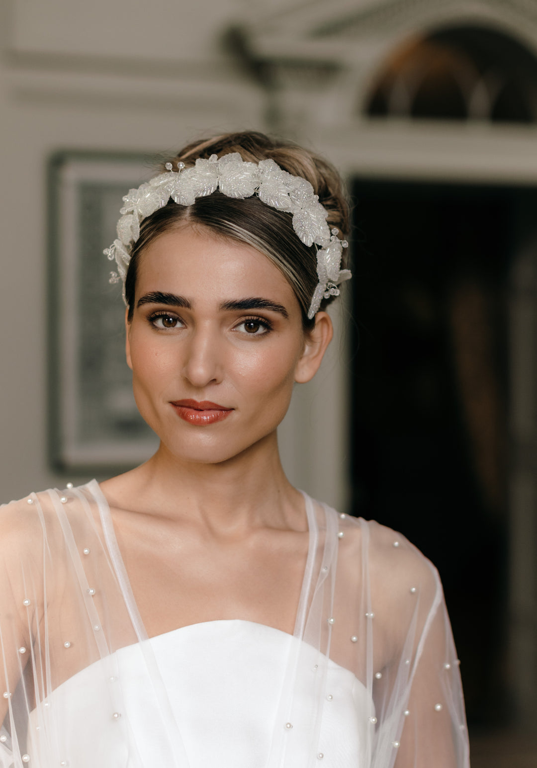 pearl headband wedding