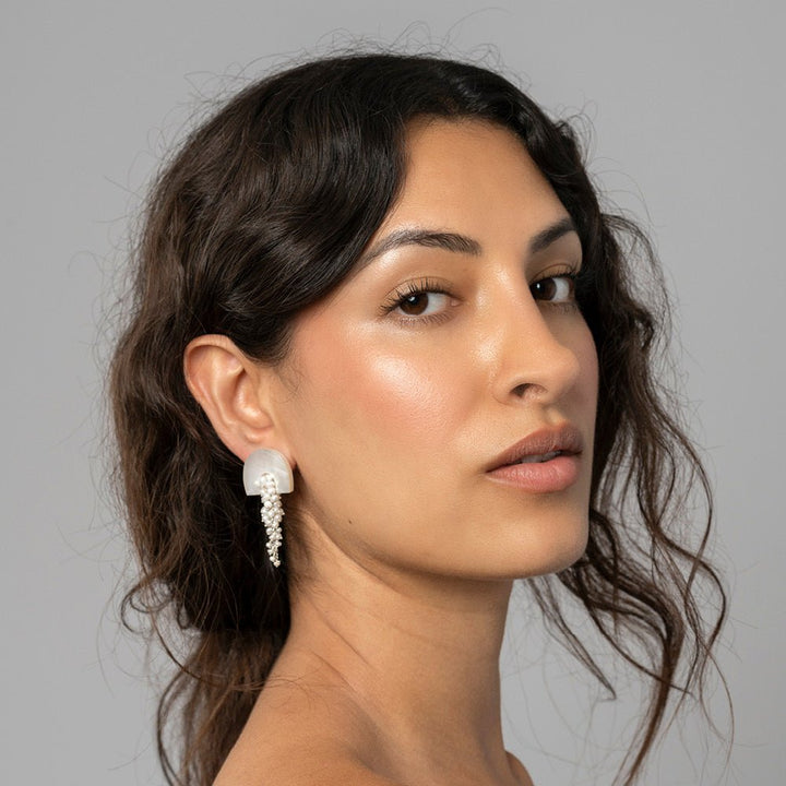 Hakuro Silver Midi Earings - A Stór